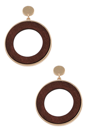 Wood Circle Earrings