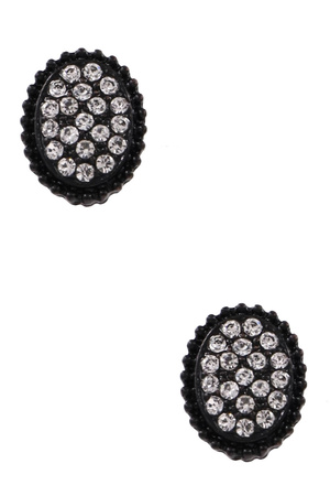 Rhinestone Oval Earrings