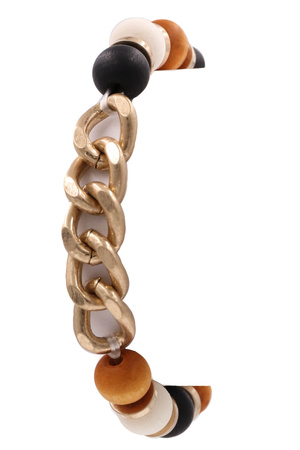 Metal Chain Wood Bracelet