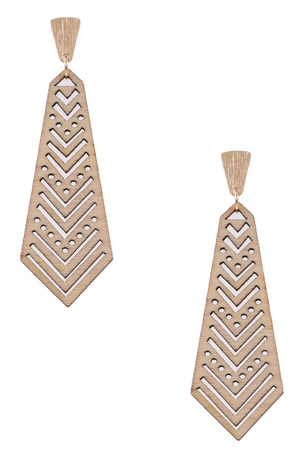 Wood Diamond Earrings