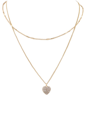 Rhinestone Heart Necklace