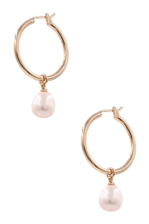 Hoop Cream Pearl Earrings
