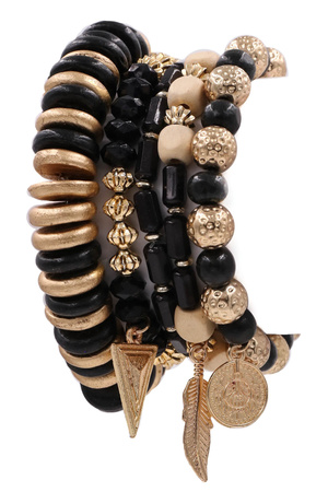 Wood Bead Bracelet Set