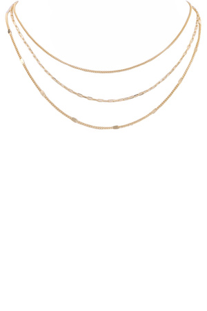 Brass Metal Layered Necklace
