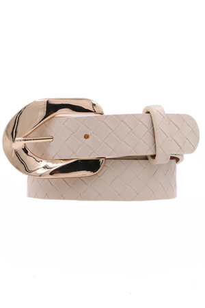 Metal Buckle Faux Leather Belt