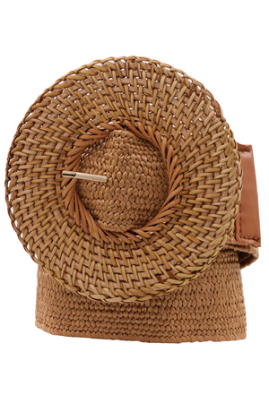 Basket Weave Straw Belt