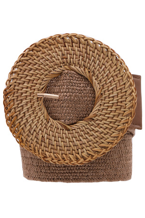Basket Weave Straw Belt