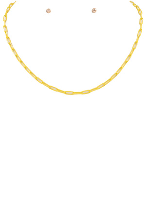 Matte Chain Necklace Set