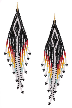 Seed Bead Tassel Earrings