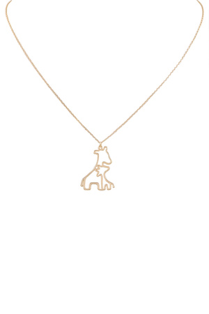 Metal Giraffe Pendant Necklace