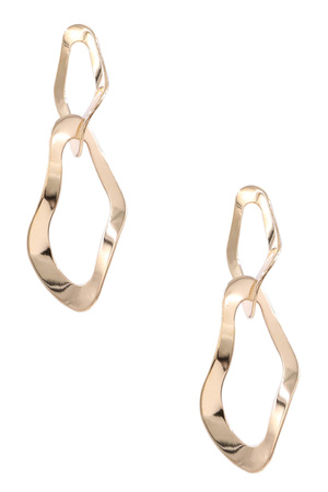 Brass Metal Oval Earrings