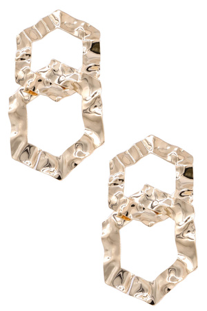 Gold Dipped Octagon Earrings