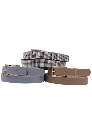 Faux Leather Buckle Belt