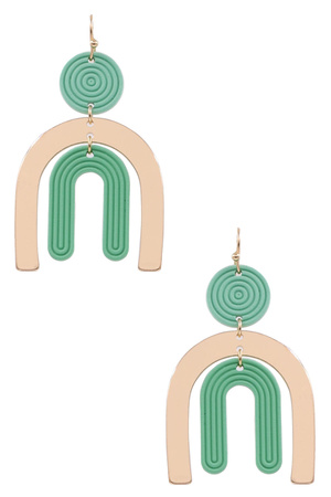 Metal Crescent Drop Earrings