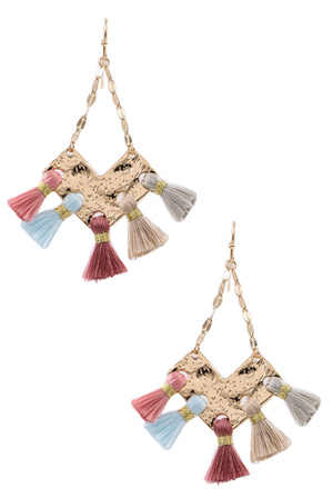 Cotton Chevron Earrings