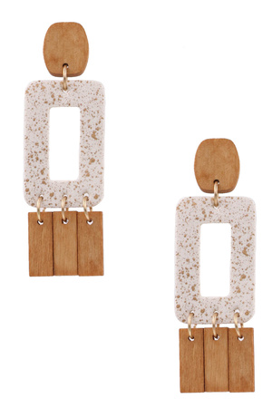 Foam Wood Tassel Earrings