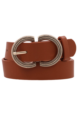 Faux Leather Metal Buckle Belt