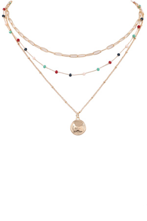 Coin Charm Layered Necklace