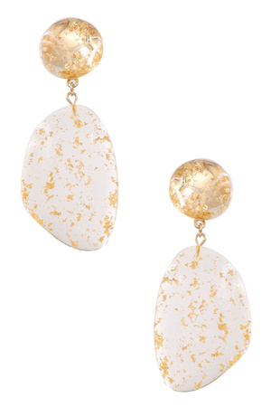 Acrylic Stone Gold Fleck Earrings