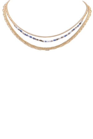 Layered Faceted Bead Necklace