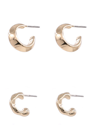 Metal Crescent Hoop Earrings