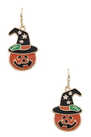 Enamel Pumpkin Drop Earrings
