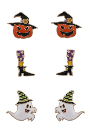 Metal Halloween Earrings Set