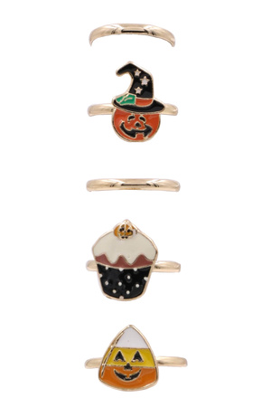 Metal Halloween Ring Set