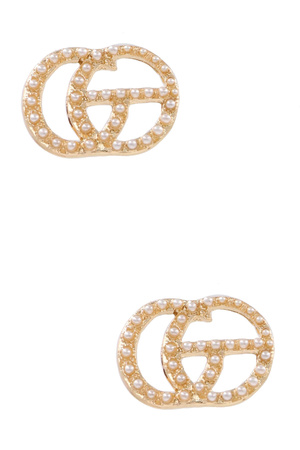 Rhinestone/Cream Pearl Earrings