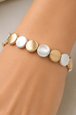 Metal Disc Stretch Bracelet