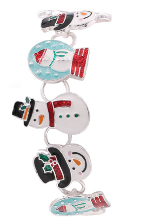 Enamel Snowman Linked Bracelet