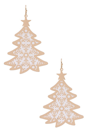 Brass Christmas Drop Earrings