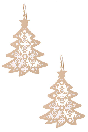 Brass Christmas Drop Earrings