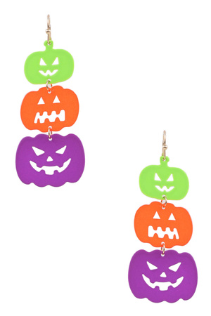 Layered Halloween Pumpkin Earrings