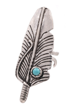 Feather Stone Western Ring
