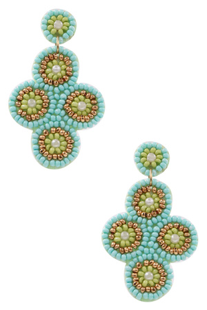 Seed Bead Floral Earrings