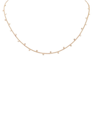 Metal Disc Charm Dainty Necklace