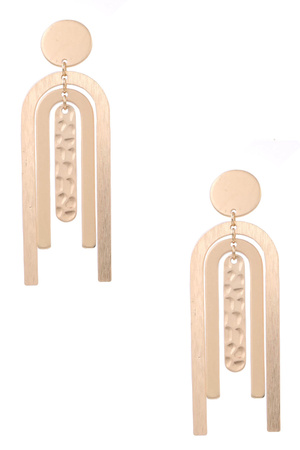 Metal Crescent Layered Earrings