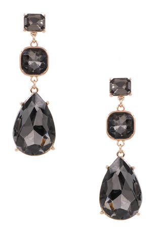 Glass Jewel Teardrop Earrings