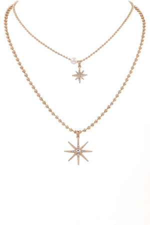 Metal Ball Chain Star Necklace
