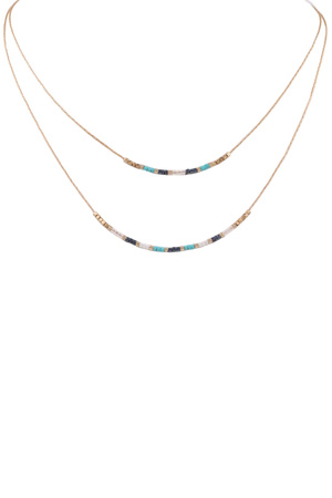 Metal Chain Seed Bead Necklace