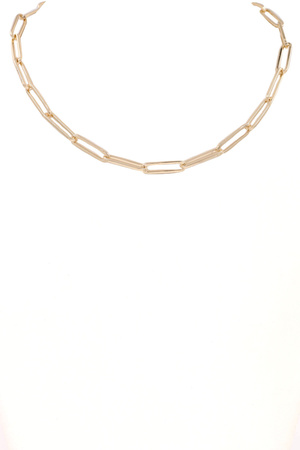 Metal Paperclip Chain Necklace
