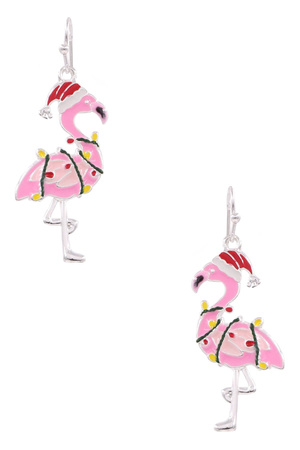 Enamel Flamingo Earrings