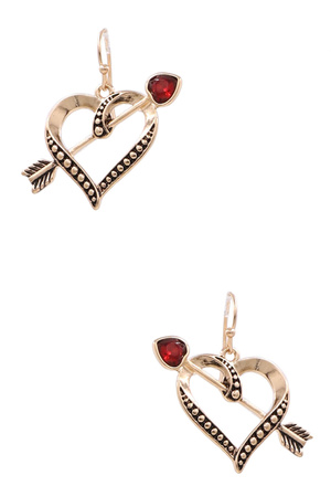 Rhinestone Cupid Bow Earrings