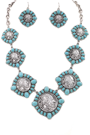 Western Coin Necklace Set