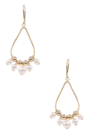 Gold Dipped Pearl Cluster Earrings