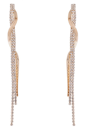 Glass Jewel Layered Tassel Earrings