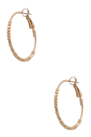 Square Bead Hoop Earrings