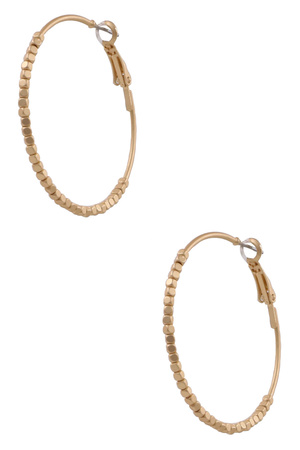 Square Bead Hoop Earrings