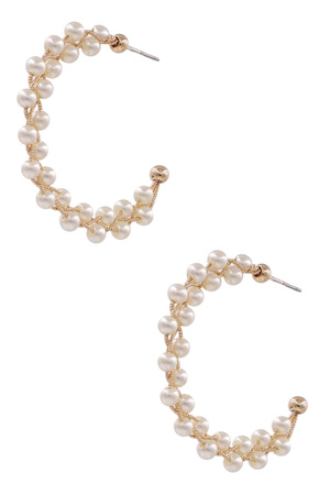 Cream Pearl Hoop Earrings